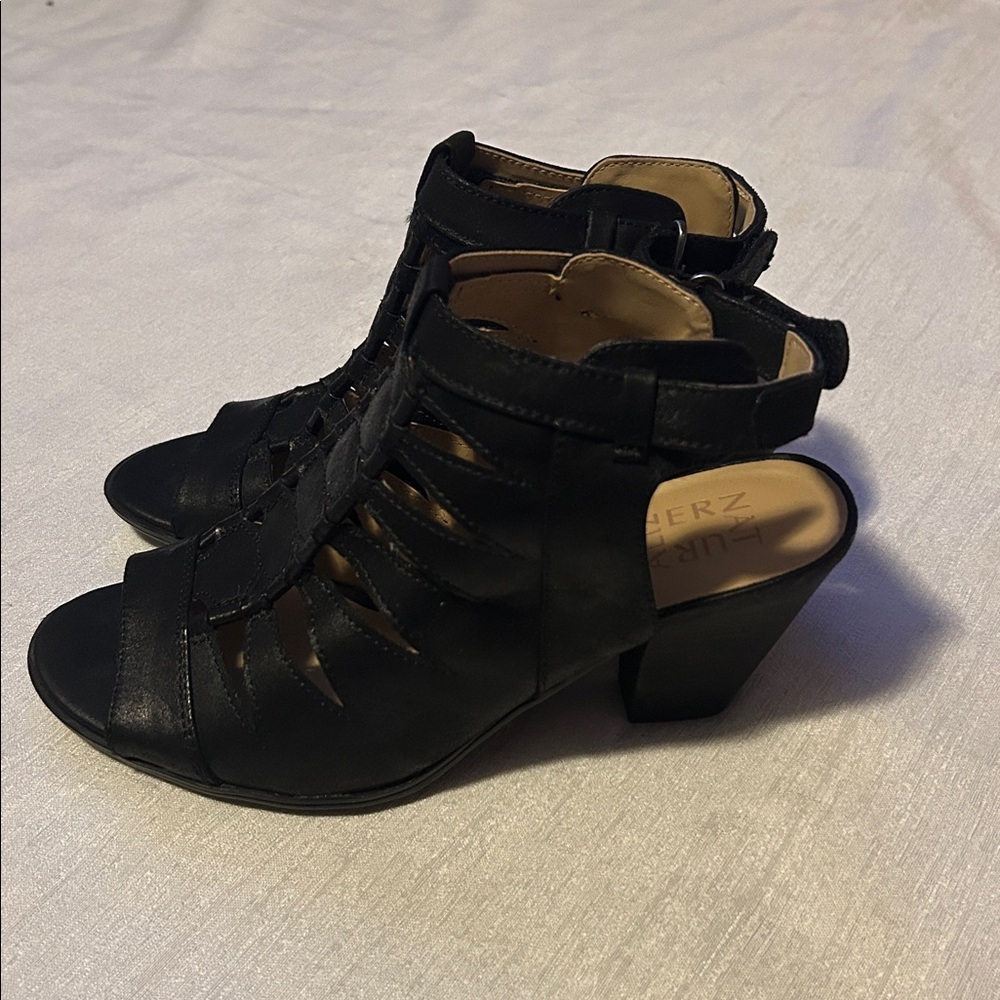 Naturalizer Black Strappy Sandal Heels - Picture 2 of 7